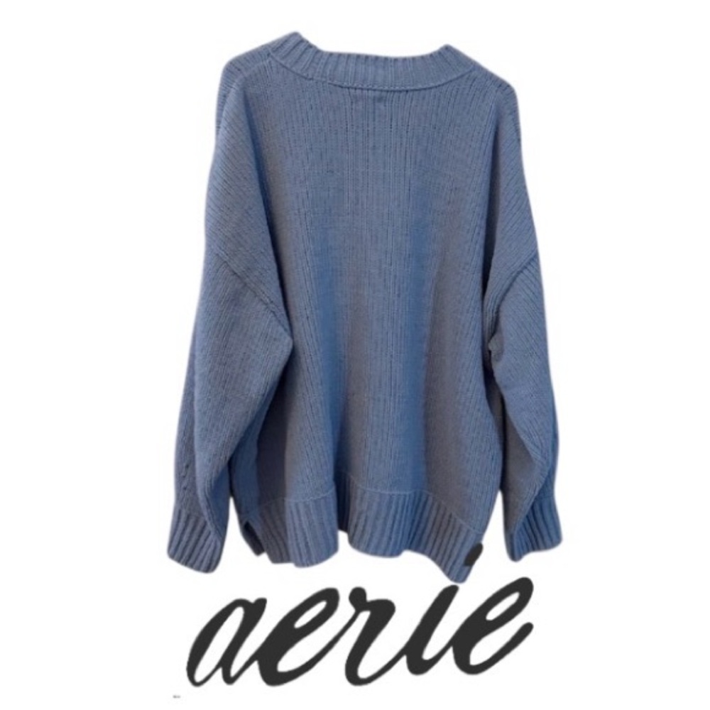 XL Aerie Oversized Chenille “Like Candy” Sweater in Soft Blue - Picture 8 of 16